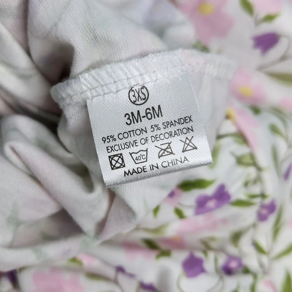 Floral Baby Romper with Bunny Design